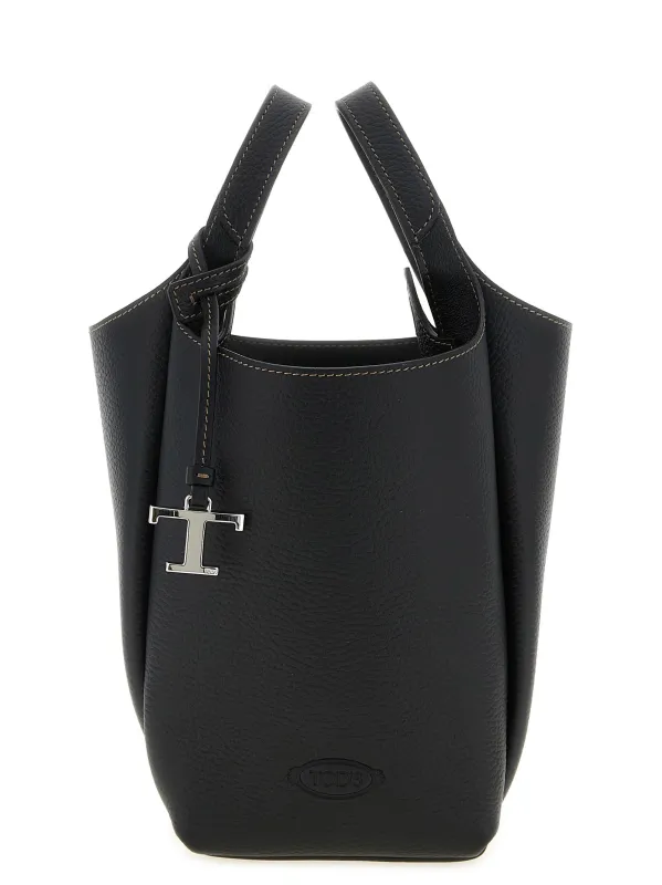 T Timeless Hand Bags Black made by Tod's