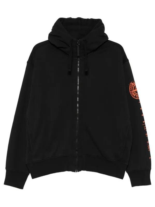 Oversized-Fit Zip-Up Sweatshirt With `Vertical Placement` Print made by Stone Island