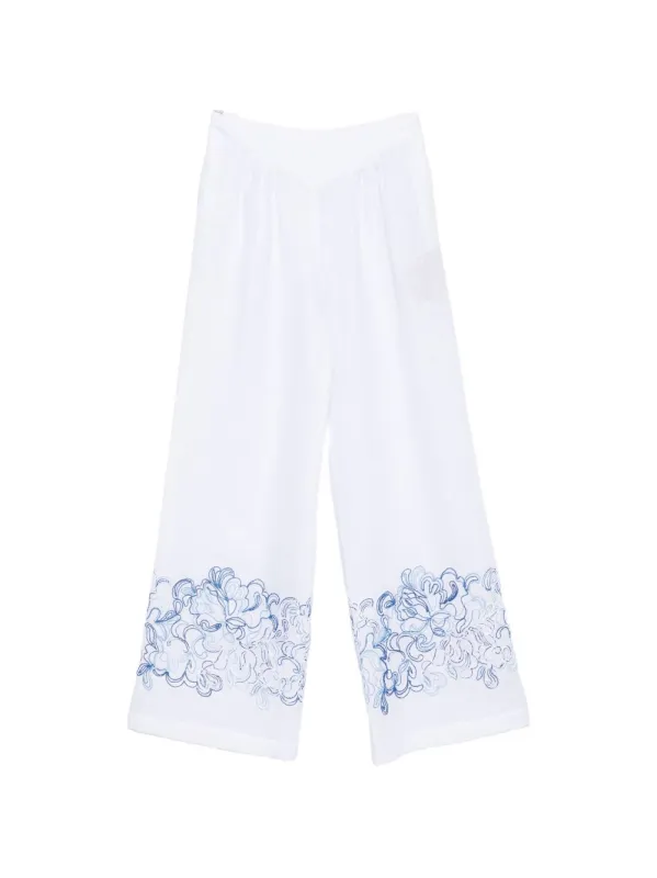 Embroidered Linen Trousers made by Ermanno Scervino