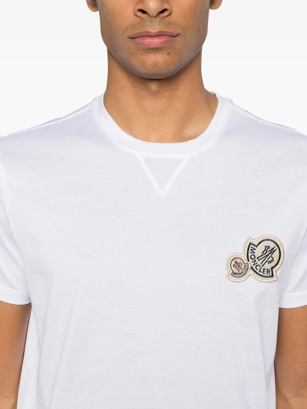 Double Logo Patch Cotton T-Shirt sold by Wanan Luxury product image thumbnail 3