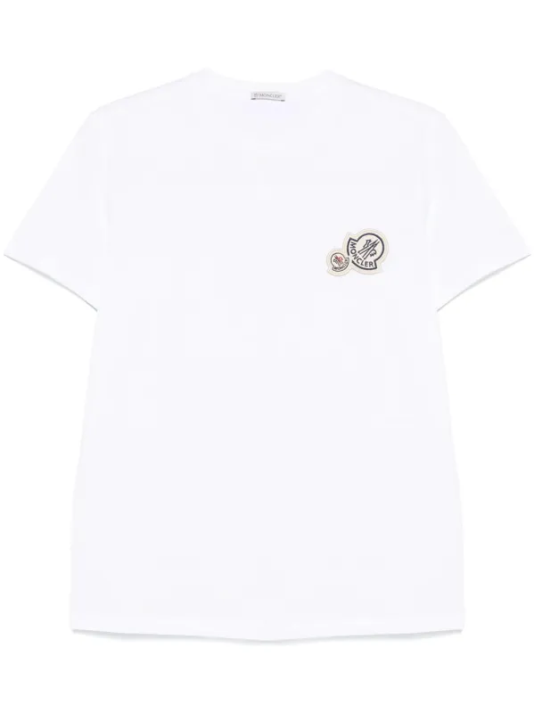 Double Logo Patch Cotton T-Shirt made by Moncler