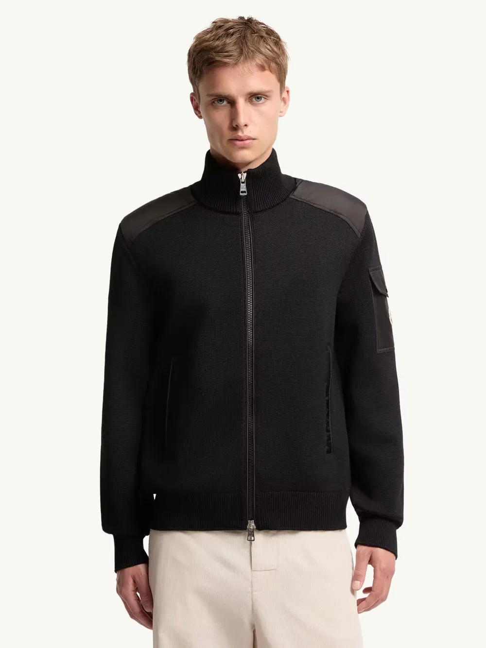 Padded Wool Zip-Up Cardigan sold by Wanan Luxury product image thumbnail 4