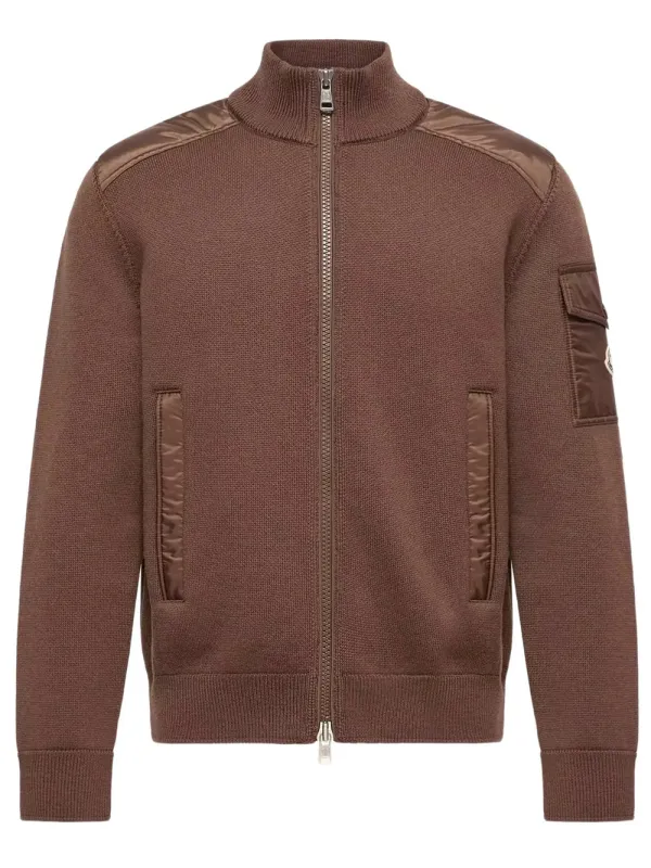 Padded Wool Zip-Up Cardigan made by Moncler