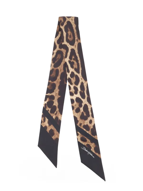 Silk Bandeau With Animal Print made by Dolce & Gabanna