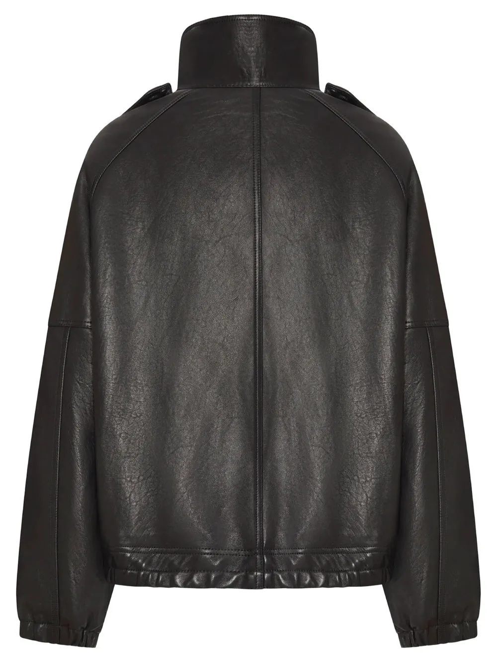 High-Neck Oversized Leather Jacket sold by Wanan Luxury product image thumbnail 2