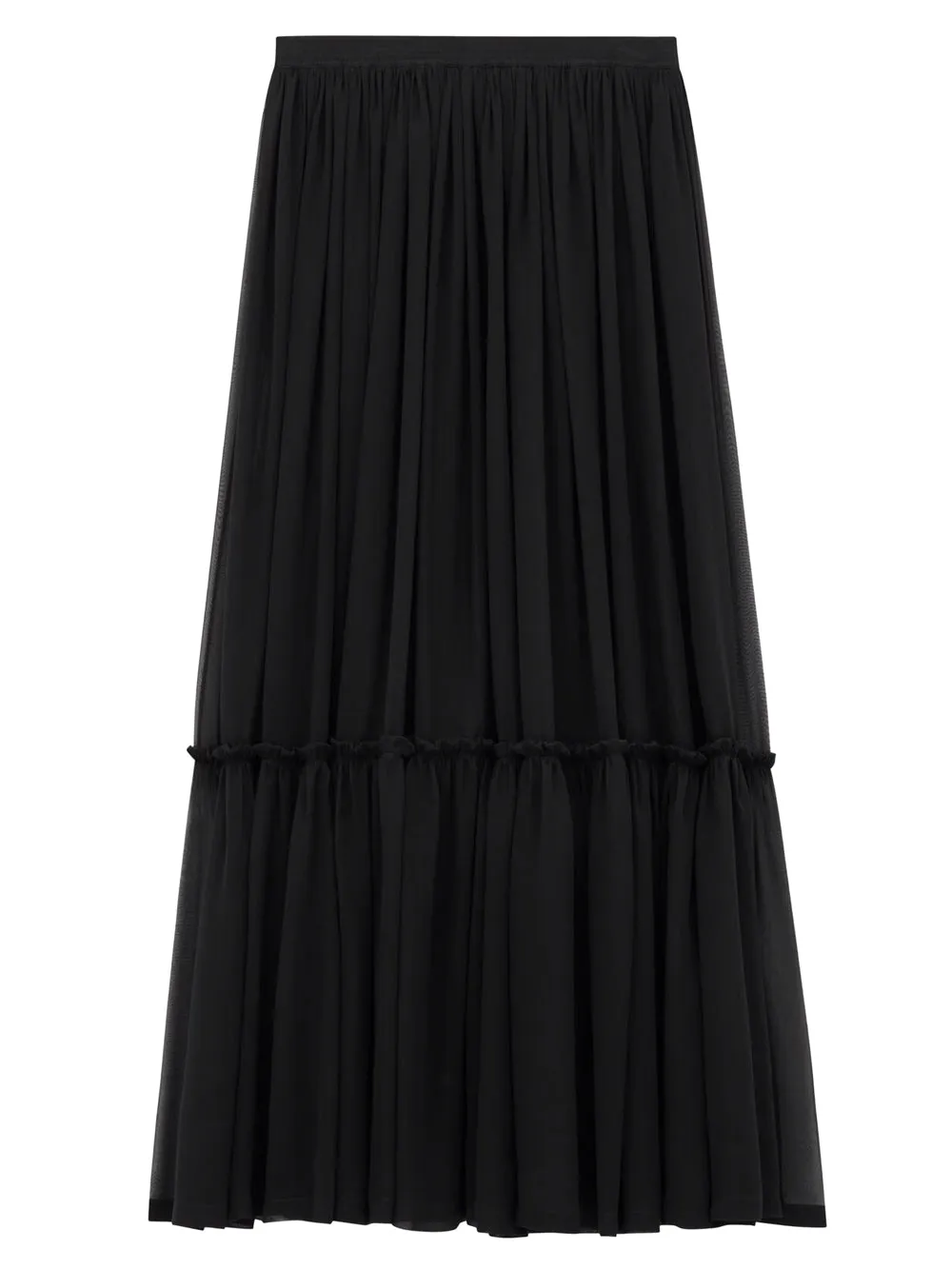 Ruffled Skirt In Silk Crepe Muslin sold by Wanan Luxury product image thumbnail 2