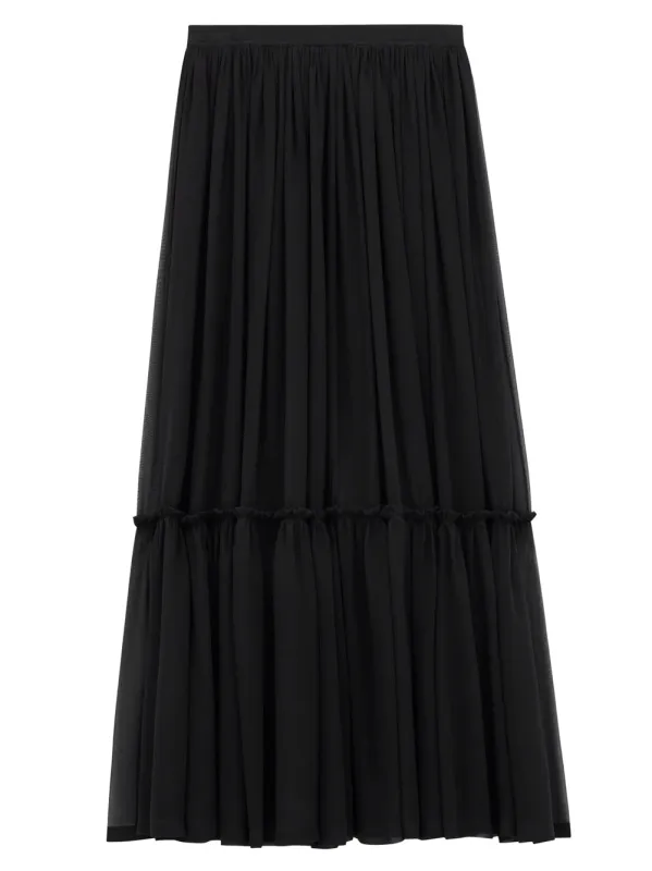 Ruffled Skirt In Silk Crepe Muslin made by Yves Saint Laurent