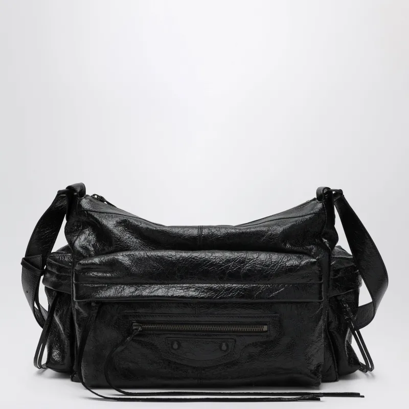 Le City Medium Multi-Pocket Lambskin Crossbody Bag Black made by Balenciaga