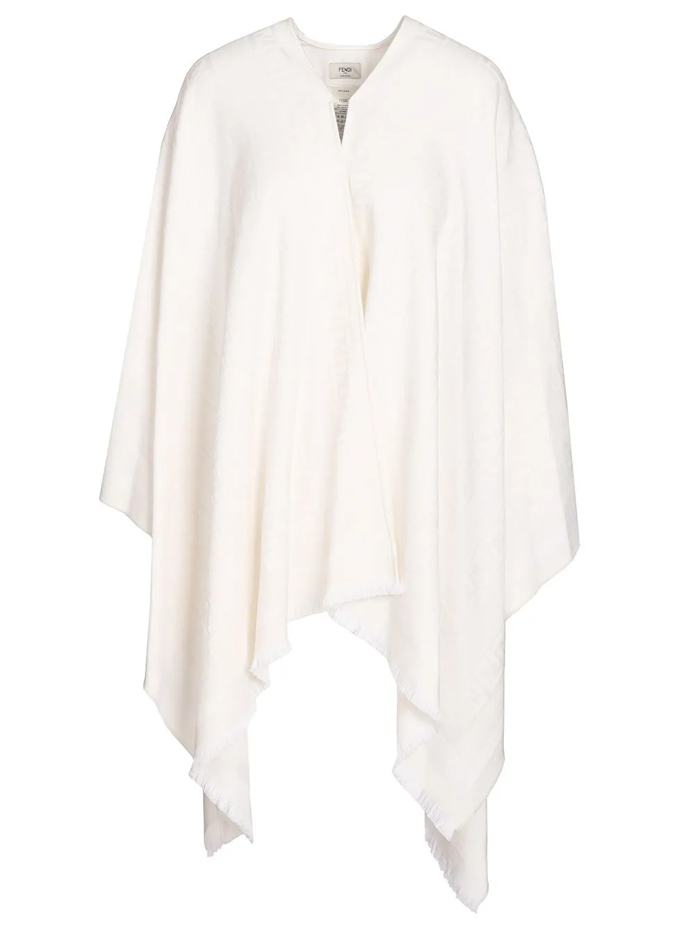 Ff Ivory Wool And Silk Poncho Jackets White sold by Wanan Luxury