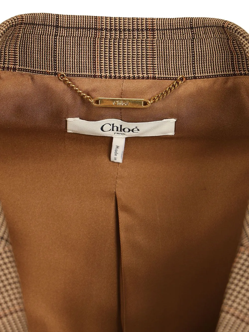Tailored Double-Breasted Checked Wool Jacket Brown sold by Wanan Luxury product image thumbnail 4