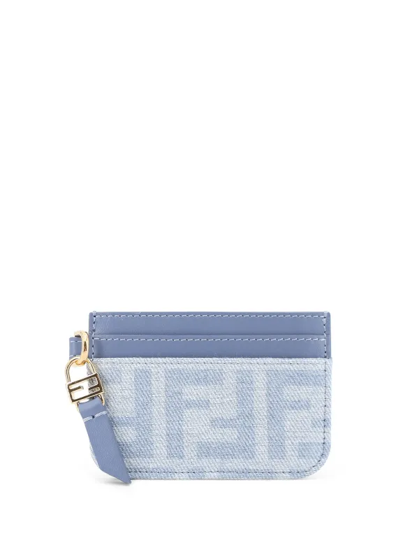 Denim Baguette Card Holder With Ff Motif made by Fendi