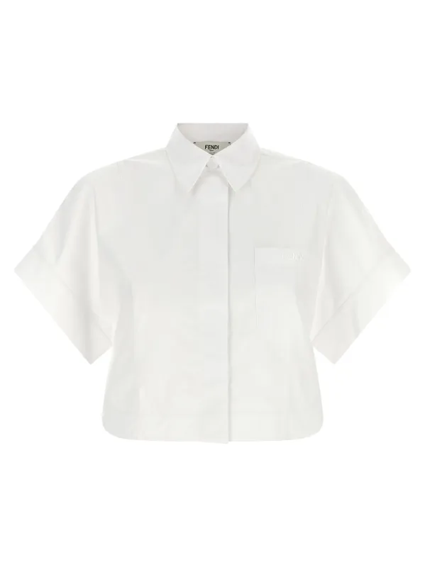 Maxi Button Shirt White made by Fendi