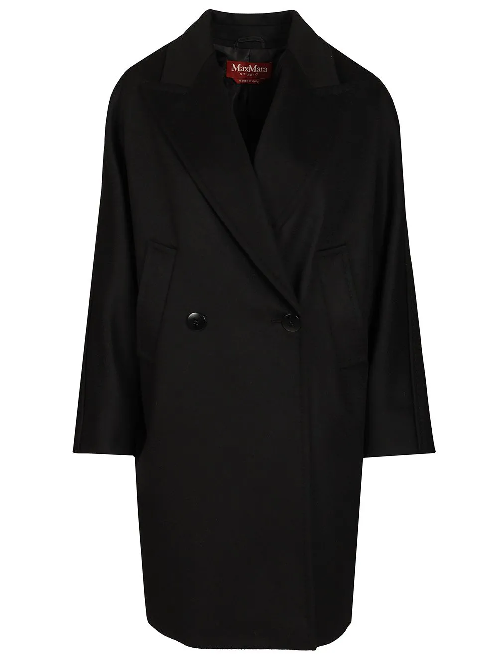 Double-Breasted Wool Drap Coat Coats Black sold by Wanan Luxury