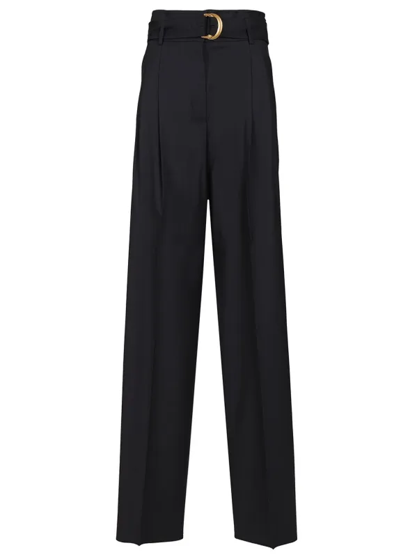 High-Waisted Trousers Blue made by MaxMara