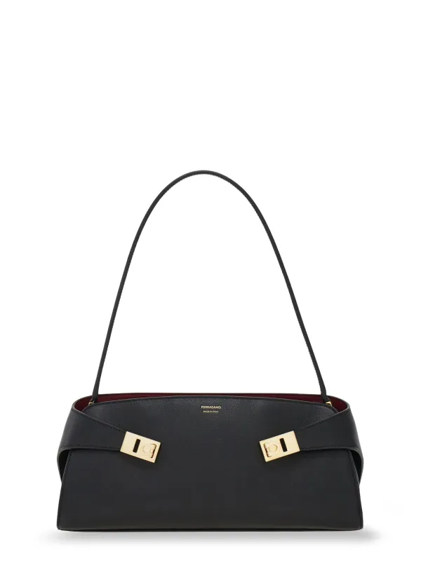 Hug East-West Leather Shoulder Bag made by Salvatore Ferragamo