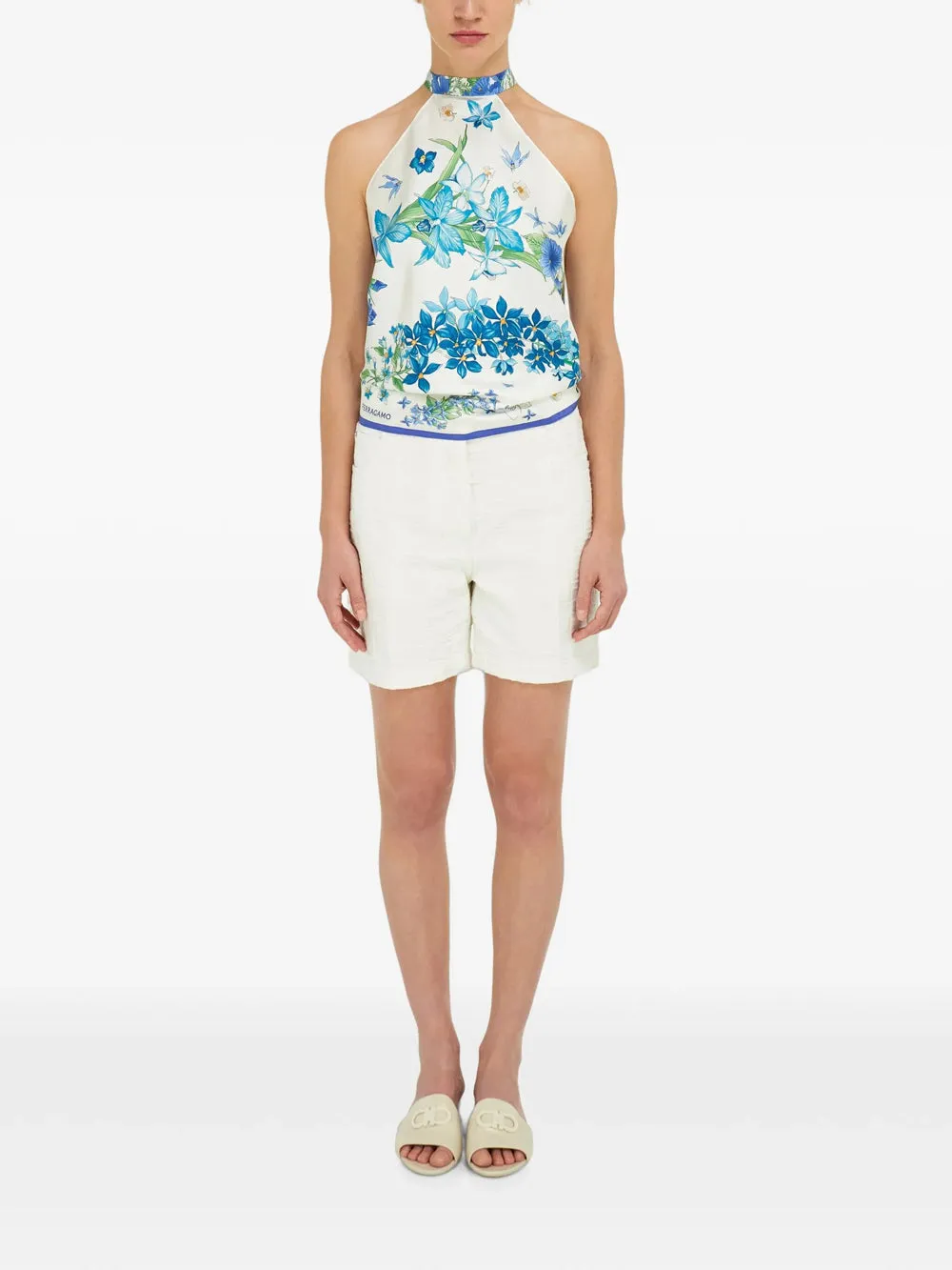 Primavera Print Scarf-Style Top sold by Wanan Luxury product image thumbnail 4