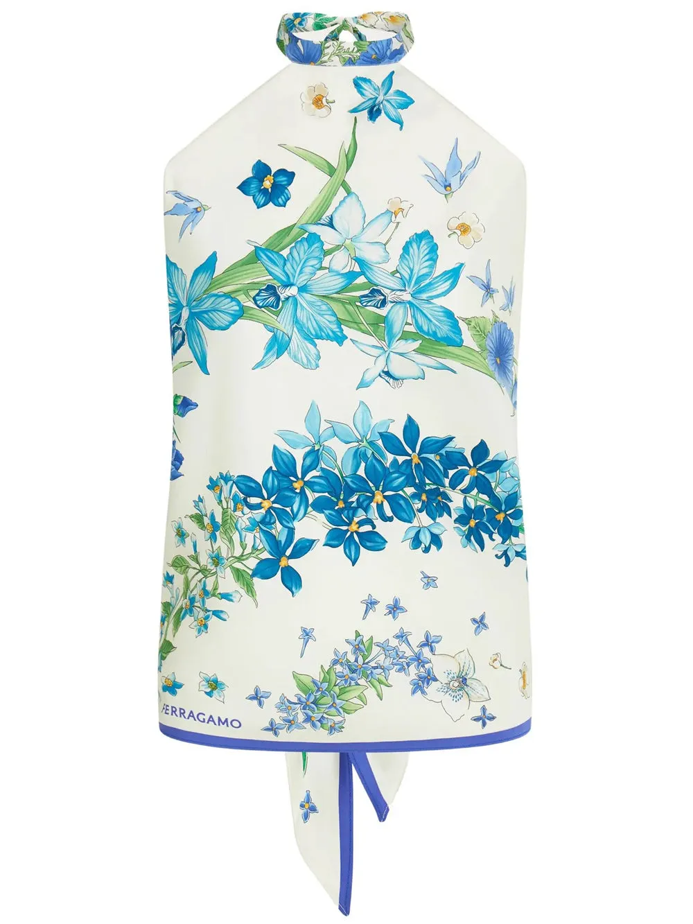 Primavera Print Scarf-Style Top sold by Wanan Luxury