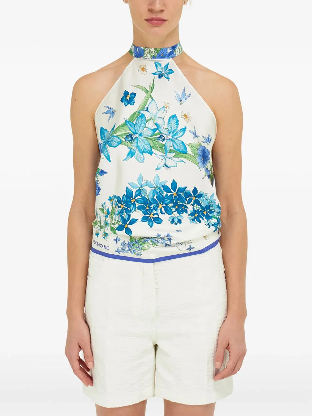 Primavera Print Scarf-Style Top sold by Wanan Luxury product image thumbnail 2