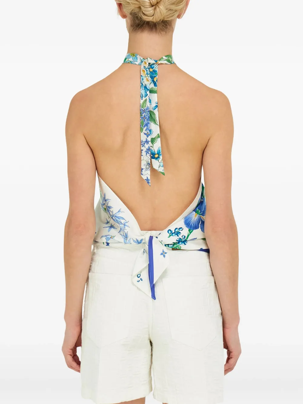 Primavera Print Scarf-Style Top sold by Wanan Luxury product image thumbnail 3