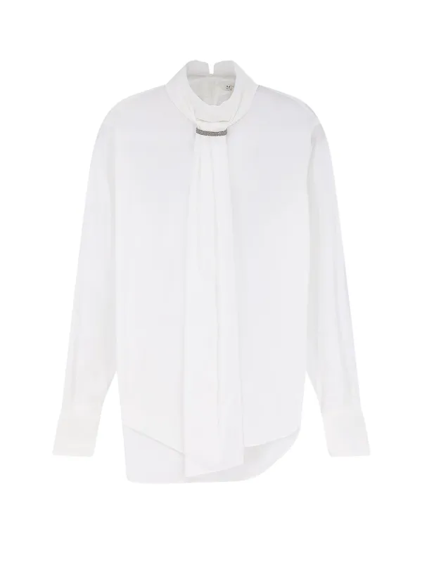 Cotton Blend Shirt With Monili Detail made by Brunello Cucinelli