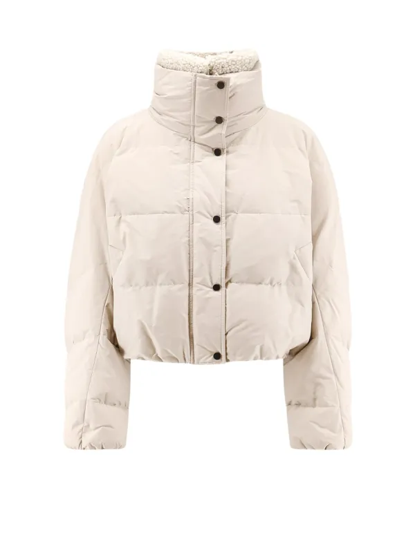 Down Jacket With Shearling Collar made by Brunello Cucinelli