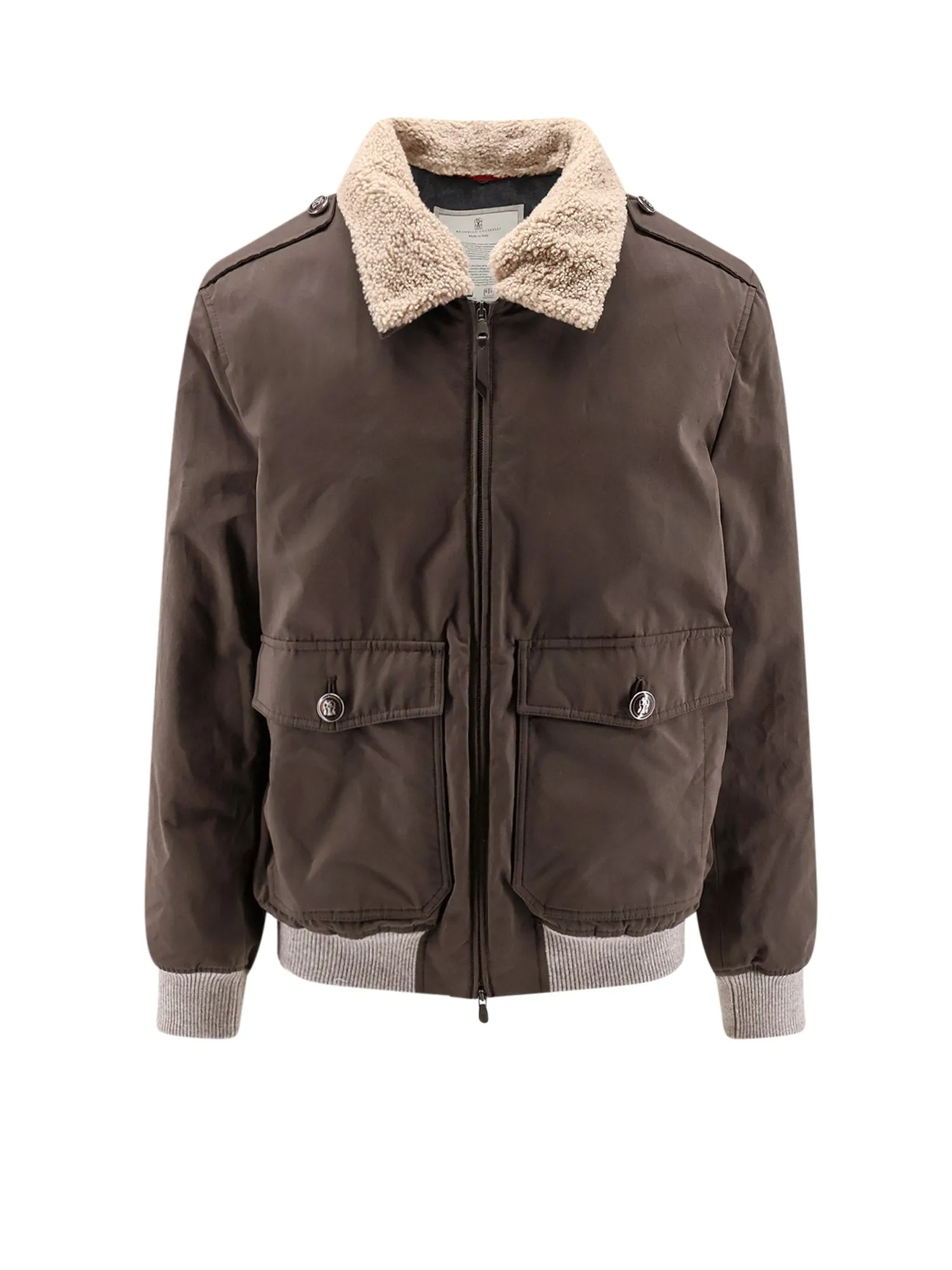 Cotton Blend Jacket With Fur Collar sold by Wanan Luxury