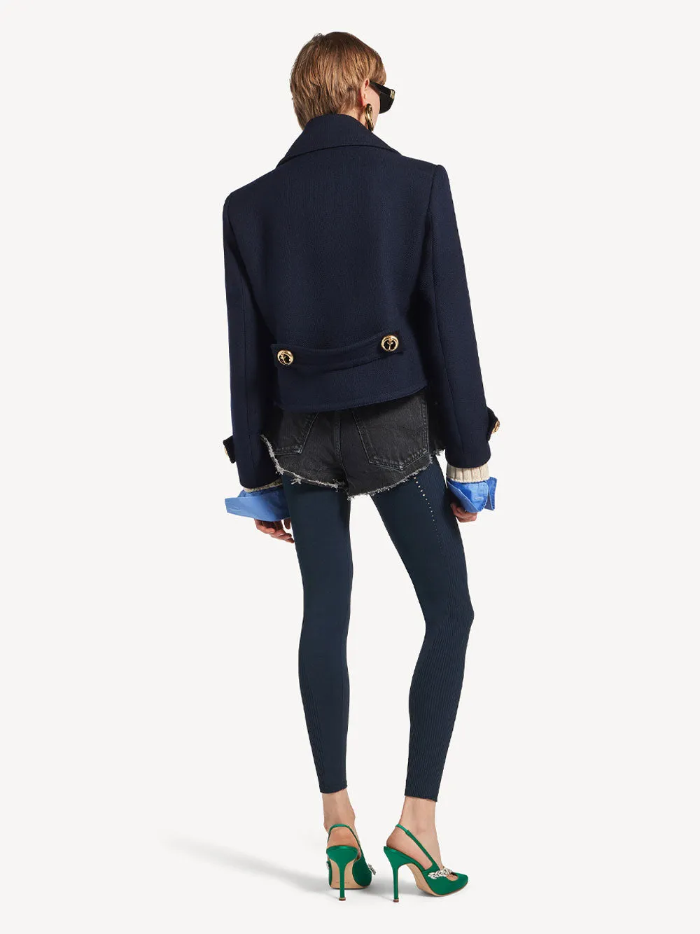 Cropped Peacoat In Textured Wool sold by Wanan Luxury product image thumbnail 4
