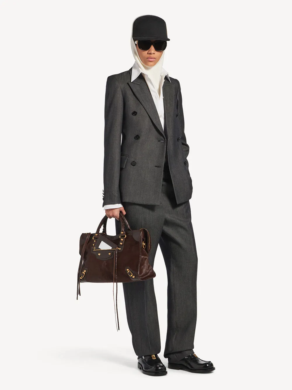 Double-Breasted Tailored Jacket In Wool Twill In Denim Look sold by Wanan Luxury product image thumbnail 2