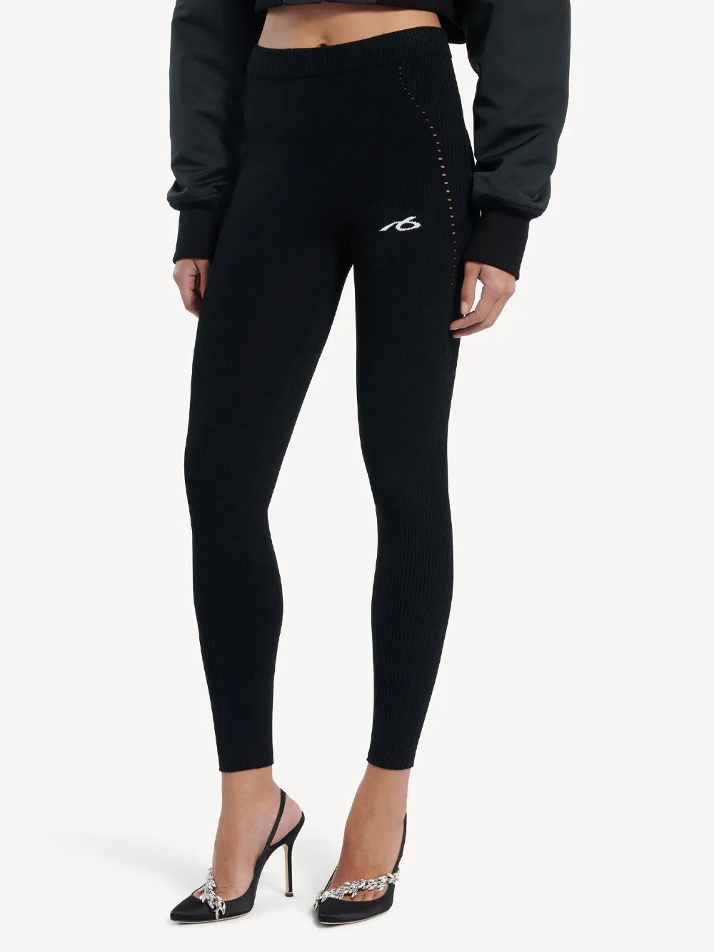 Techwear Leggings In Viscose Sporty Knit sold by Wanan Luxury product image thumbnail 4