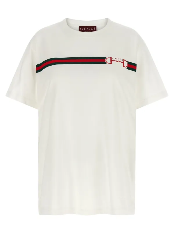 Nastro Web T-Shirt White made by Gucci