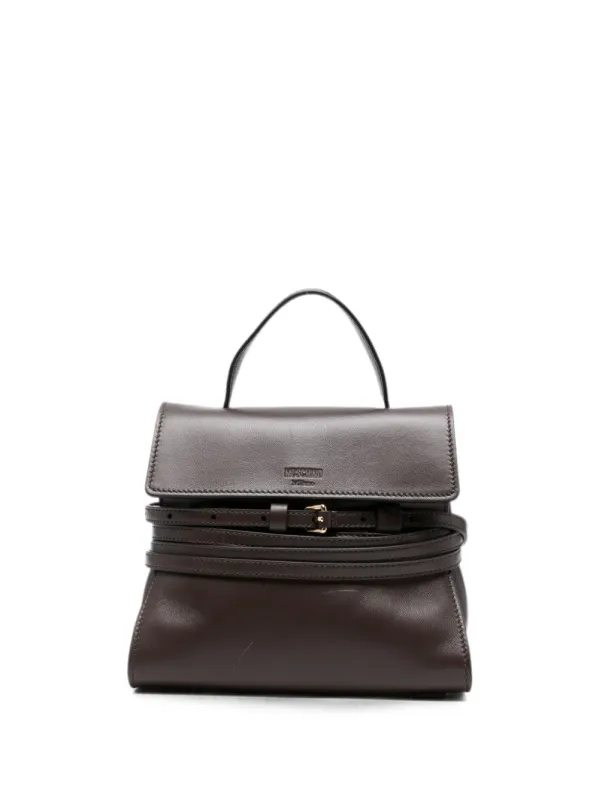 Tie Me Leather Handbag made by Moschino