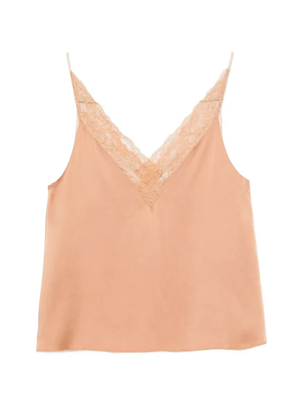 Lace Detail V-Necked Top made by Forte Forte