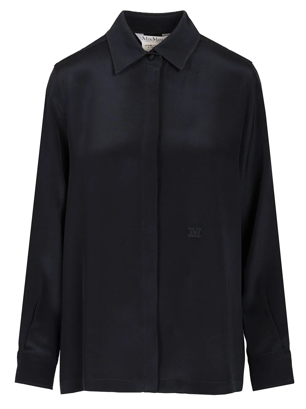 Shirt In Silk CrêPe De Chine Shirts Blue sold by Wanan Luxury