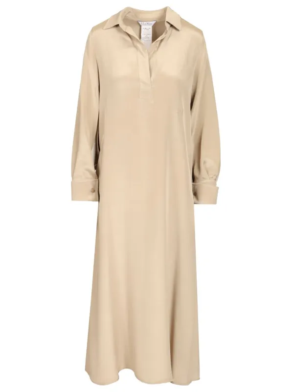 Polo Dress In Silk CrêPe De Chine Dresses Beige made by MaxMara
