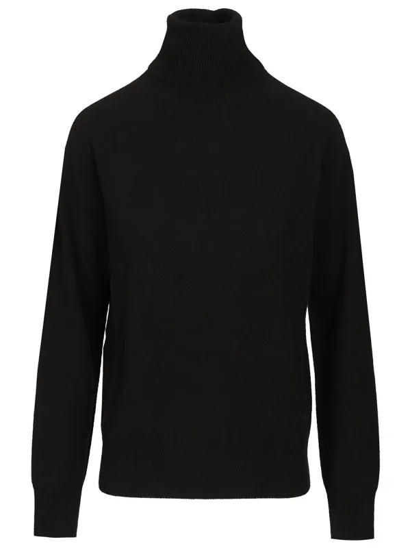 Turtleneck Sweater Knitwear Black made by Emporio Armani