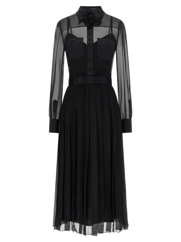 Chiffon Dress Dresses Black made by Dolce & Gabanna