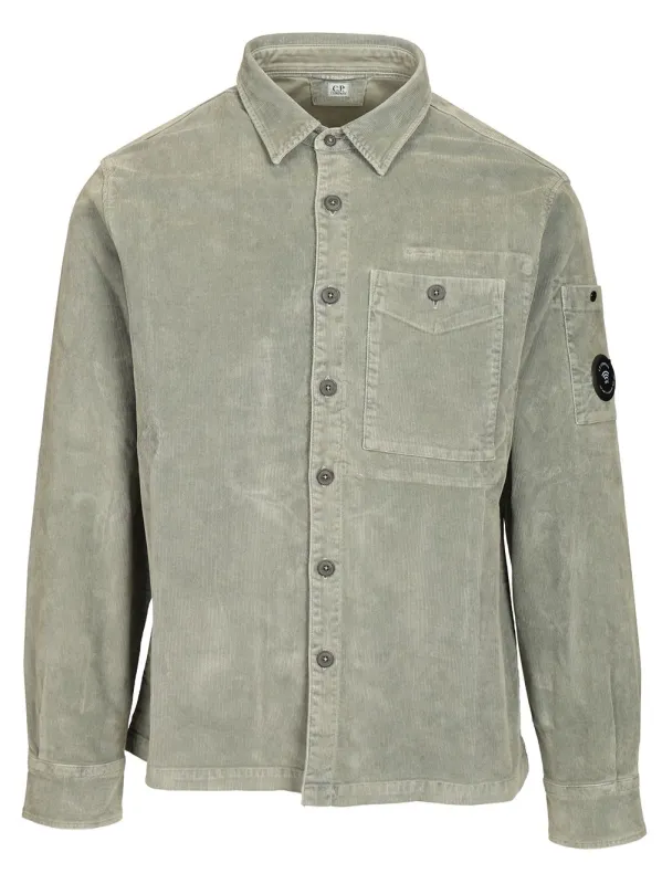 Stretch Overshirt Shirts Grey made by C.P. Company