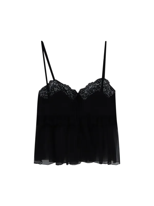 Silk Top With Lace Profiles made by Chloe