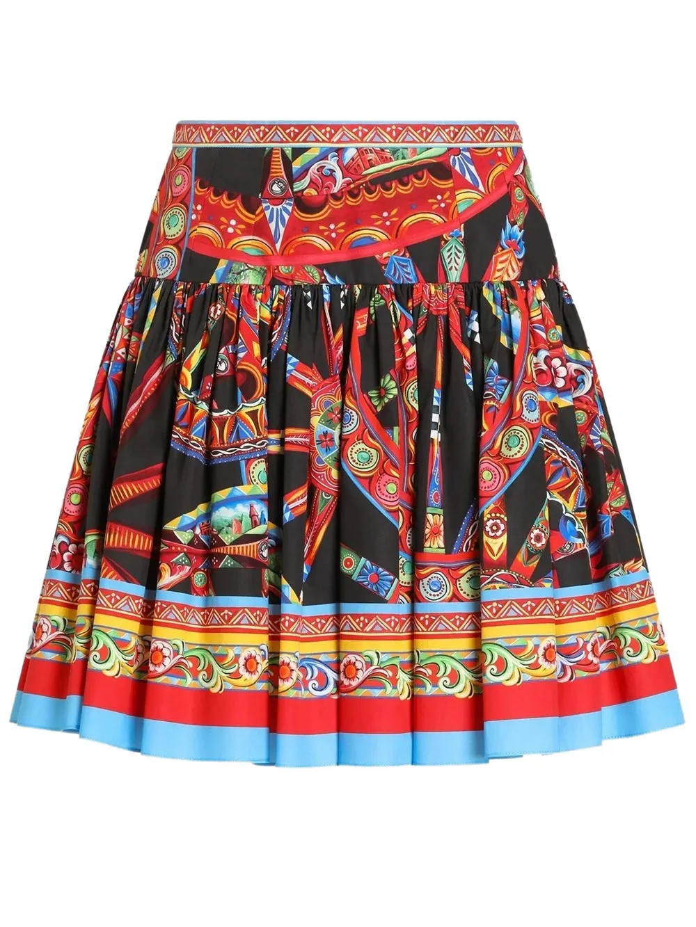 Poplin Miniskirt With Carretto Print sold by Wanan Luxury