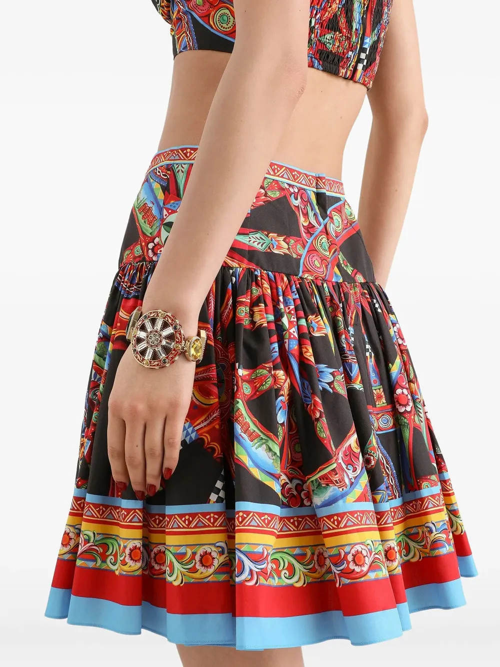 Poplin Miniskirt With Carretto Print sold by Wanan Luxury product image thumbnail 3