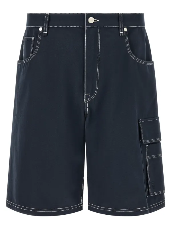 Bermuda Cargo Canvas Shorts Bermuda And Short Blue made by Fendi