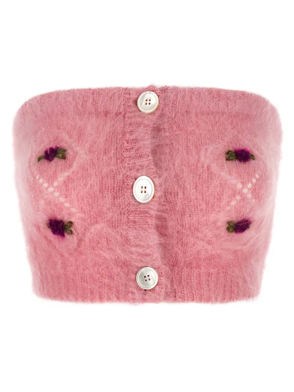 Carded Mohair Tops Pink made by Alessandra Rich