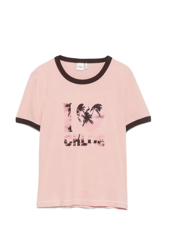 Printed Cotton T-Shirt made by Chloe