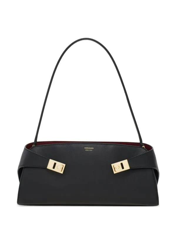 Hug E/W Leather Shoulder Bag made by Salvatore Ferragamo