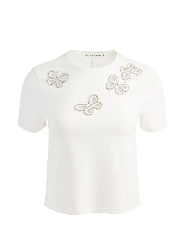 Cindy Cut-Out T-Shirt made by Alice + Olivia