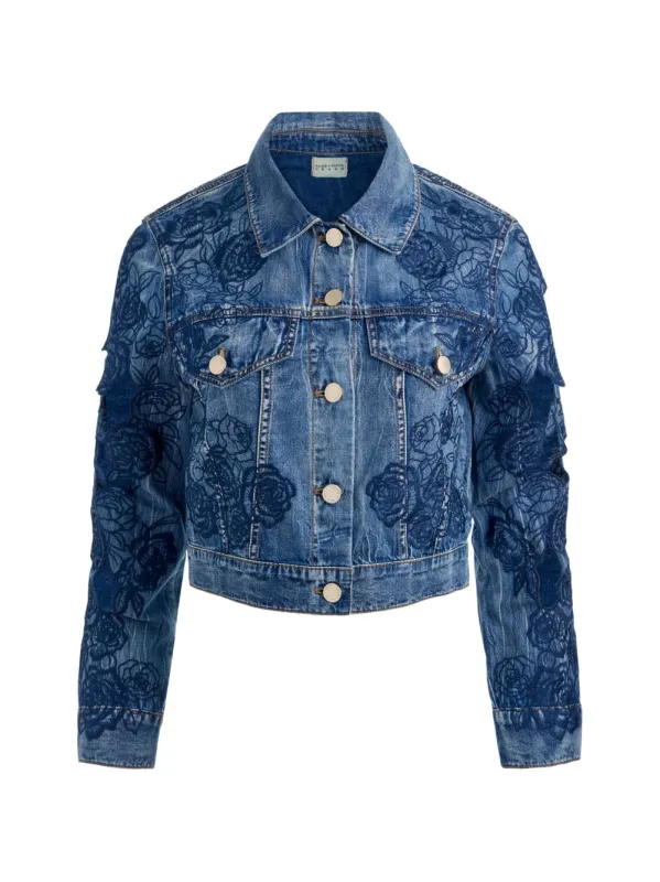 Embroidered Denim Jacket made by Alice + Olivia