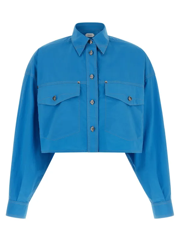Medusa Shirt And Blouse Blue made by Versace