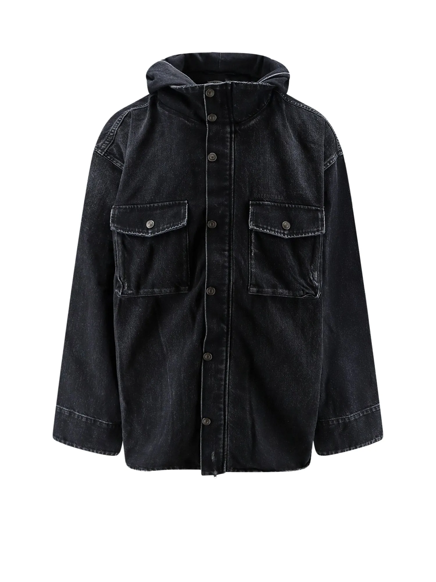 Black Denim Jacket With Embroidered Logo On The Front sold by Wanan Luxury