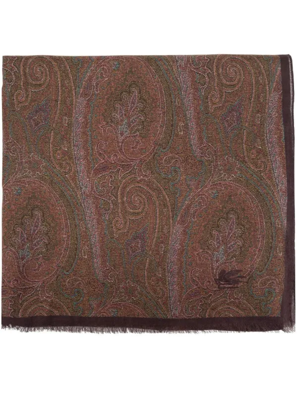 Paisley-Print Frayed-Edge Scarf made by Etro