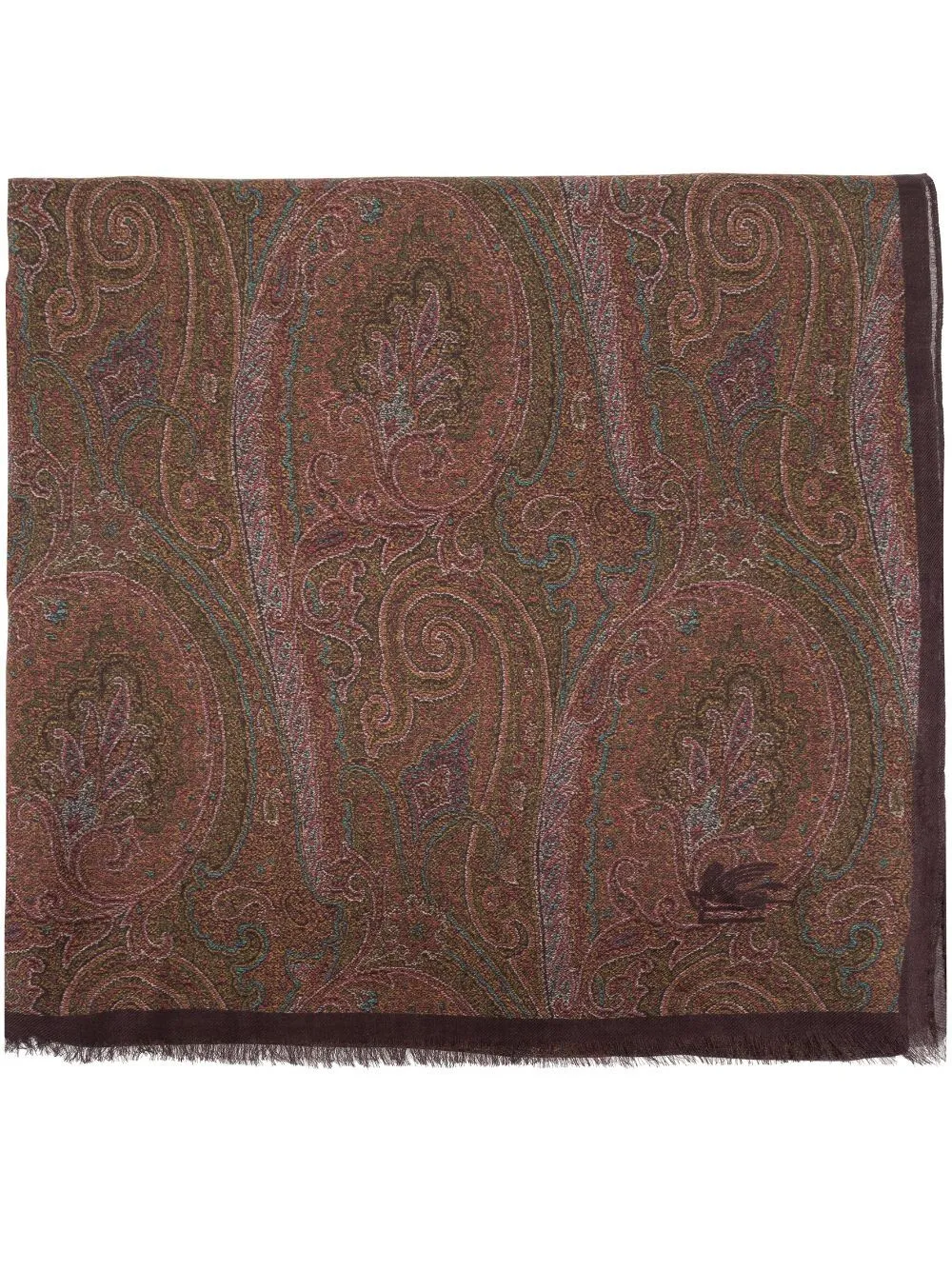 Paisley-Print Frayed-Edge Scarf sold by Wanan Luxury